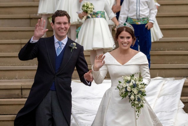Princess Eugenie wed Jack in 2018 at St George's Chapel in Windsor