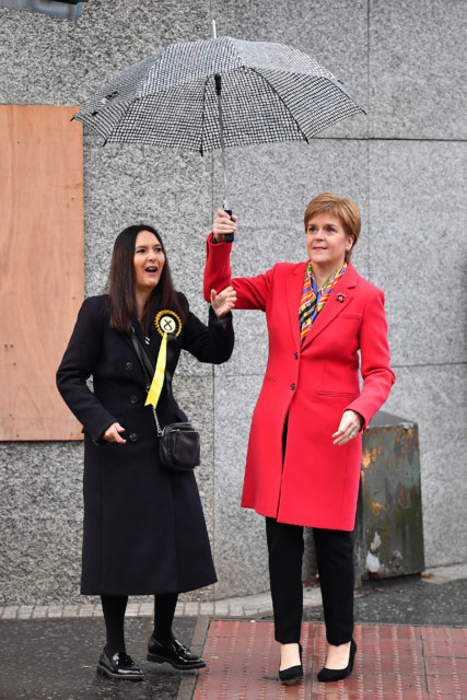 Ms Ferrier with Nicola Sturgeon during last year's election campaign