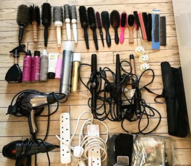  Kate's hairdresser is said to have uploaded a pic of her tools before packing them away for the Royal trip
