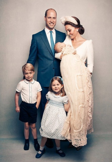  The Duke and Duchess of Cambridge released this touching family portrait in July 2018 to mark Prince Louis' christening