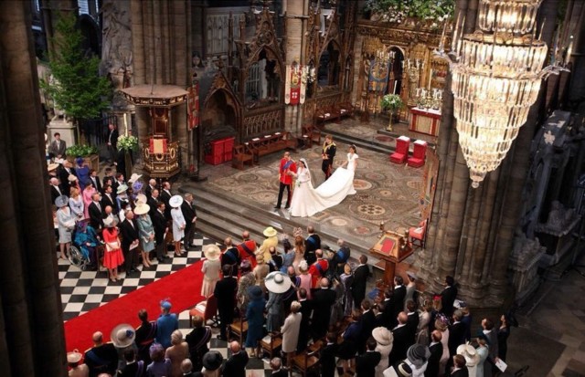  The couple leave Westminster Abbey after saying their vows