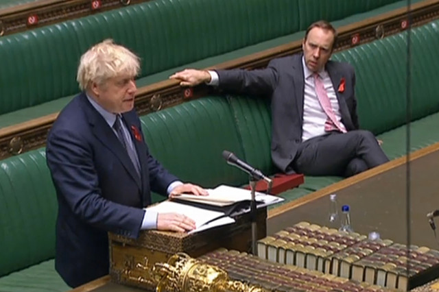 Boris Johnson addressed MPs in the Commons tonight as he opened a debate on Tier restrictions