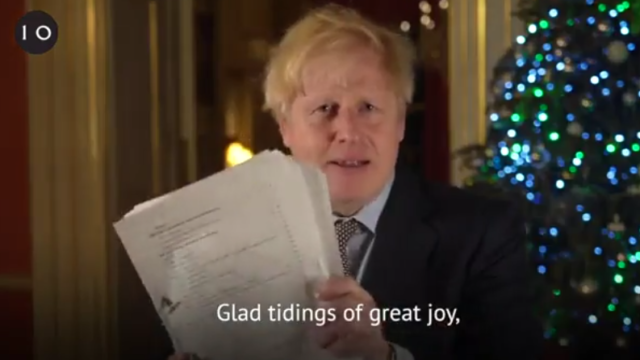 He hailed 'glad tidings of great joy' as he proudly held up his Brexit deal