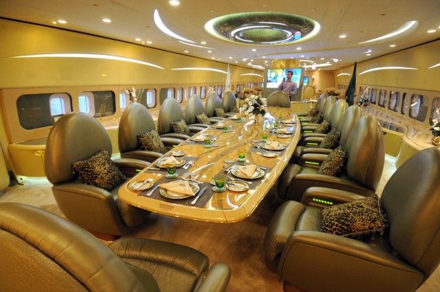  The family's fleet of private planes are decked out like palaces