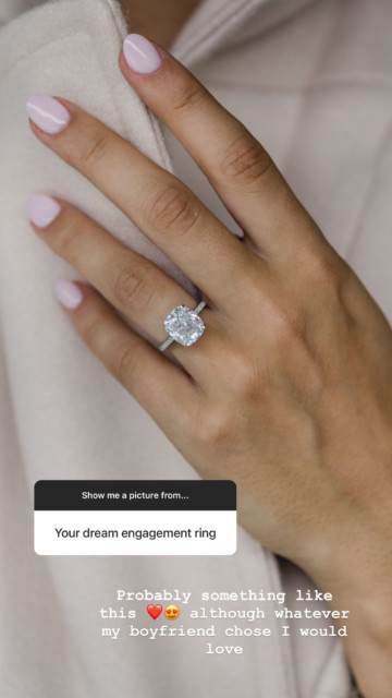 Zara recently shared a photo of her dream engagement ring