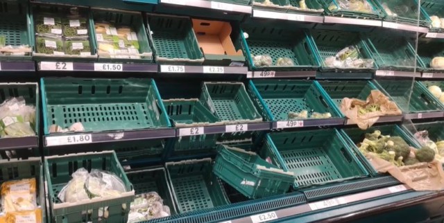Veg and fruit aisles laid bare after Boris Johnson's announcement last night