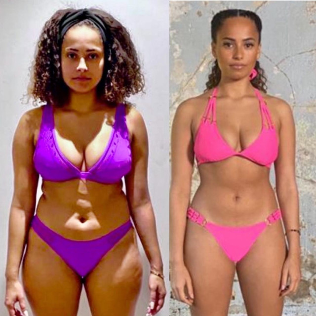 Amber Gill shows off incredible body transformation in backless mini dress.