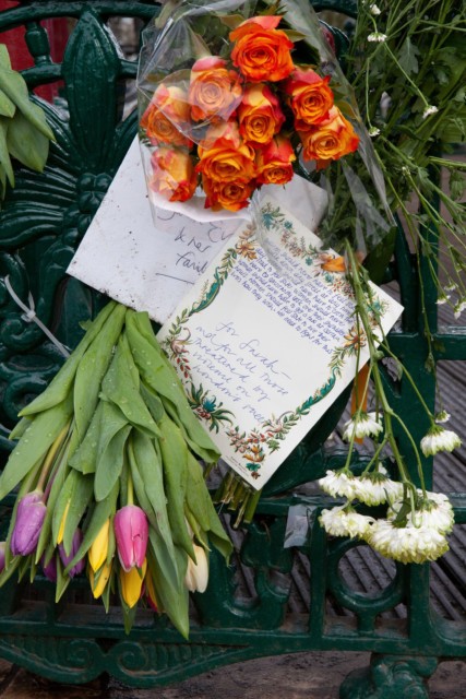 Flowers left in memory of Sarah