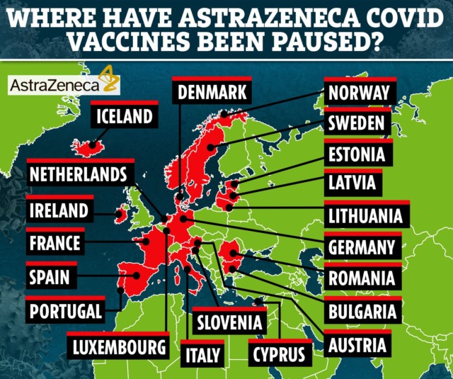 The full list of EU countries that have paused the use of the AstraZeneca vaccine