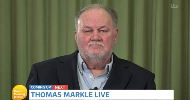 Thomas Markle told GMB today that his daughter and Prince Harry 'didn't care if I died'