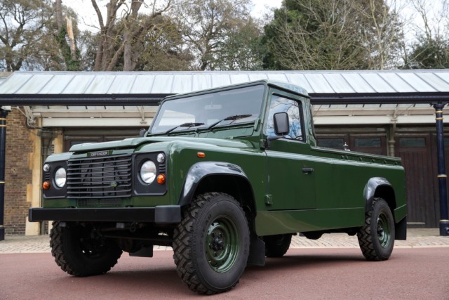 The green Land Rover that will carry Prince Philip's coffin
