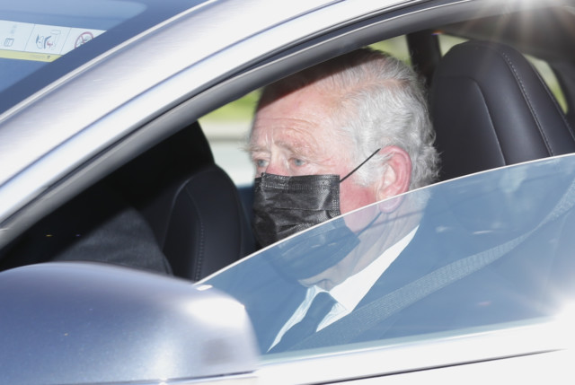 Charles wears a face mask as he heads to Windsor