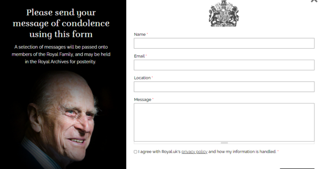 The Royal Family has set up a book of condolence online for mourners to sign