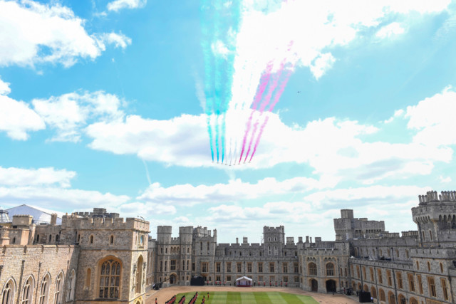 The Red Arrows flew over Windsor Castle for the event