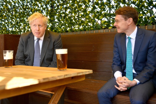 Boris and West Midlands Mayor Andy Street enjoyed a bevvy this afternoon