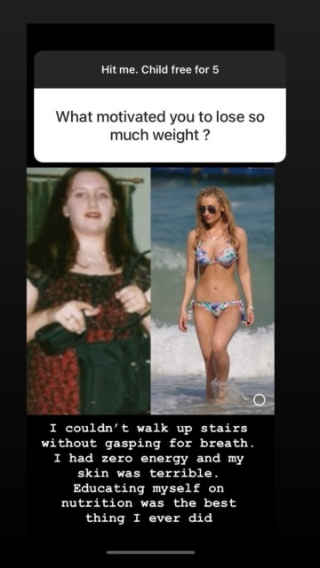 Catherine showed off the impressive comparison on Instagram