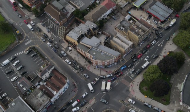 The queue for the petrol station wrapped around the streets and caused traffic chaos in South London