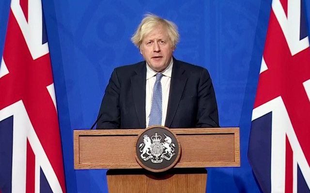 Boris Johnson giving a press conference tonight
