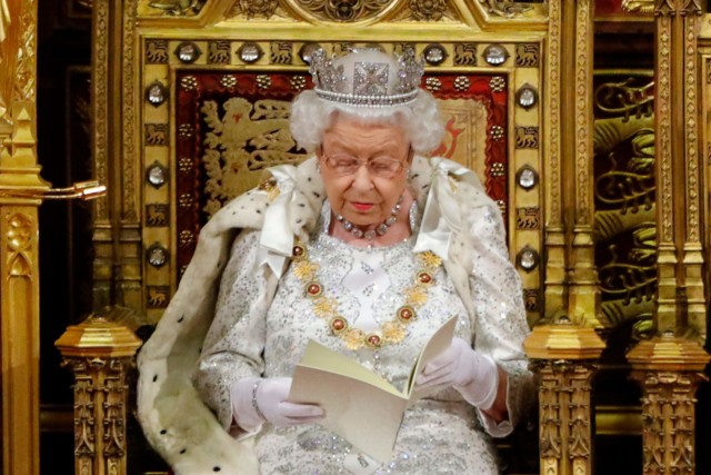  The Queen broke with tradition today at the State of Opening of Parliament by opting to wear the George IV diadem