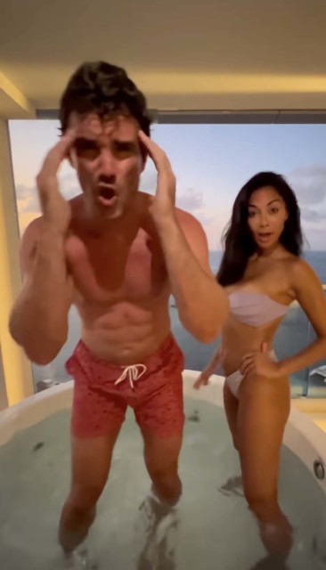 Nicole Scherzinger and Thom Evans showed off their dance moves in a comedy video